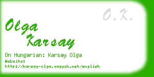 olga karsay business card